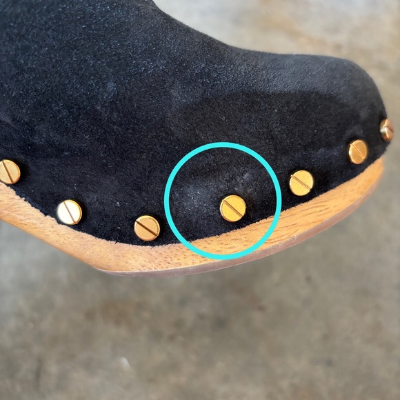 NWOB Veronica Beard Dacey Buckle Genuine Suede Slip On Clogs - Picture 9 of 10